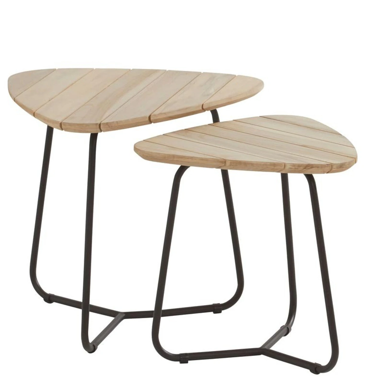 4 Seasons Outdoor - Axel Triangle Teak Coffee Table, Set Of 2