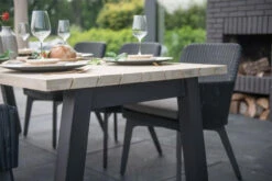 4 Seasons Outdoor - Lisboa 6 Seater Rattan Set With 240cm X 100cm Rectangular Table Polyloom Anthracite -Garden Outdoor Shop 4 seasons outdoor lisboa 6 seater rattan set with 240cm x 100cm rectangular table polyloom anthracite lifestyle 45813.1628331295
