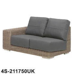 4 Seasons - Kingston Rattan Modular 2 Seater Right Side With 4 Cushions- Pure