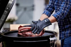 Weber® Silicone Grilling Gloves -Garden Outdoor Shop Weber Silicone Grilling Gloves in use with Kamado 11735.1651566701