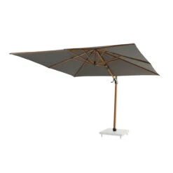 4 Seasons Outdoor - Siesta Premium Cantilever Parasol 3m X 3m Square, Charcoal With Wood Effect Frame -Garden Outdoor Shop Wood Effect Cant 3 71979.1684222539