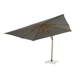 4 Seasons Outdoor - Siesta Premium Cantilever Parasol 3m X 3m Square, Charcoal With Wood Effect Frame -Garden Outdoor Shop Wood Effect Cant 4 67418.1684222539