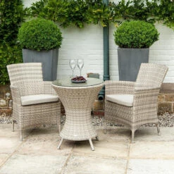 Alexander Rose Ocean Pearl Wave Rattan 60cm Bistro Set