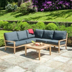 Alexander Rose Roble 6 Piece Modular Set With Charcoal Cushions