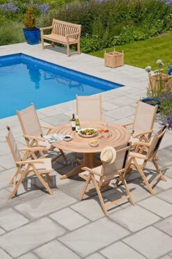 Alexander Rose Roble Bengal Garden Table 1.45MØ -Garden Outdoor Shop alexander rose roble bengal garden table 1.45m lifestyle 1 39268.1627982085