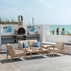 Alexander Rose Roble Lounge 2 Seater Sofa -Garden Outdoor Shop alexander rose roble lounge set with oatmeal cushions 2 53519.1627985530