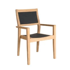 Alexander Rose Roble 4 Seater Charcoal Textilene Set, 125cm -Garden Outdoor Shop alexander rose roble stacking armchair charcoal sling 22879.1627980972