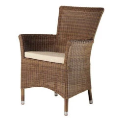 Alexander Rose San Marino Rattan 60cm Bistro Set, Oatmeal Cushions -Garden Outdoor Shop alexander rose san marino square rattan garden armchair with oatmeal cushion 36284.1627994216
