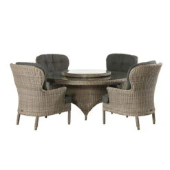 4 Seasons Outdoor - Buckingham 4 Seat Rattan Dining Set With 170cm Round Table, Pure