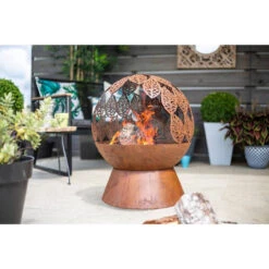 Leaves Globe Firepit 10 Leaves Globe Firepit -Garden Outdoor Shop leaves globe firepit 3 26670.1628063965