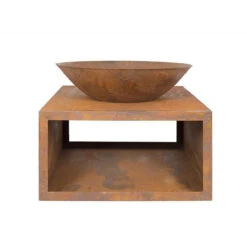 Moho Oxidised Firepit With Steel Stand, (H:55 X W:75 X D:75cm)