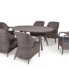 4 Seasons Outdoor - Sussex 6 Seater Dining Set, Polyloom Pebble -Garden Outdoor Shop sussex dining oval 180 set 13532.1622846128